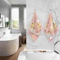 thumbnail image 5 of Coolnut Childish Shiba Inu Patterned Hand Towels 2 PCS, Cotton Bath Towel for Drying Face Hands Body Decorative Water Absorbent Lightweight Towels for Bathroom Ktichen Travel Gym, 16"x28", 5 of 6