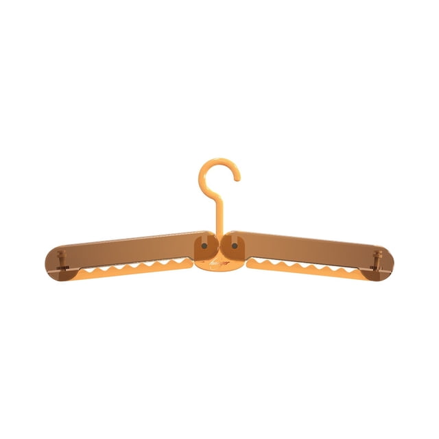 Folding Clothes Hanger Orange Color Folding Clothes Hanger Portable Travel Clothes Drying Tool with Multi-Functional Household Clips(1Pcs) Rkxzt