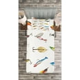 thumbnail image 3 of Ambesonne Fish Quilted Bedspread Set 2 Pcs, Hunting Hobby Leisure, Twin Size, Multicolor, 3 of 3