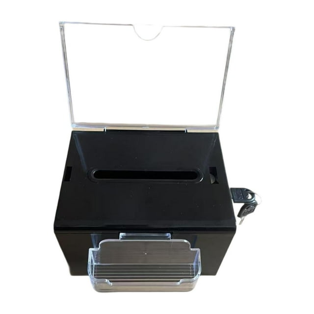 jifeng Boîte à Suggestions Verrouillable Étui Multi-Usage pour Dons pour Table Magasin Charité Noir