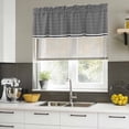 thumbnail image 5 of Farmhouse Black White Striped Valances for Windows, Decorative Rod Pocket Window Valance Curtains, Modern Stripes Short Curtain Drapes for Kitchen/Bathroom/Living Room, 2 Panels, 42" W x 12" L, 5 of 8