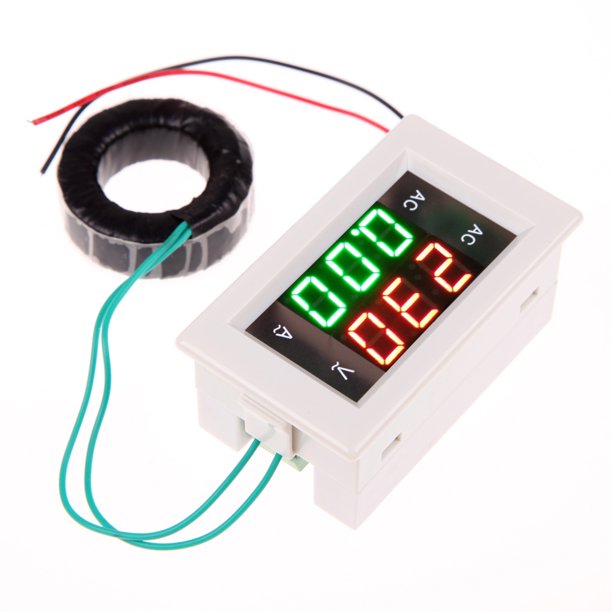 AC Digital Amperímetro Voltímetro LCD Amp Voltímetro 100A 60-500V Blanco Tmvgtek Para estrenar