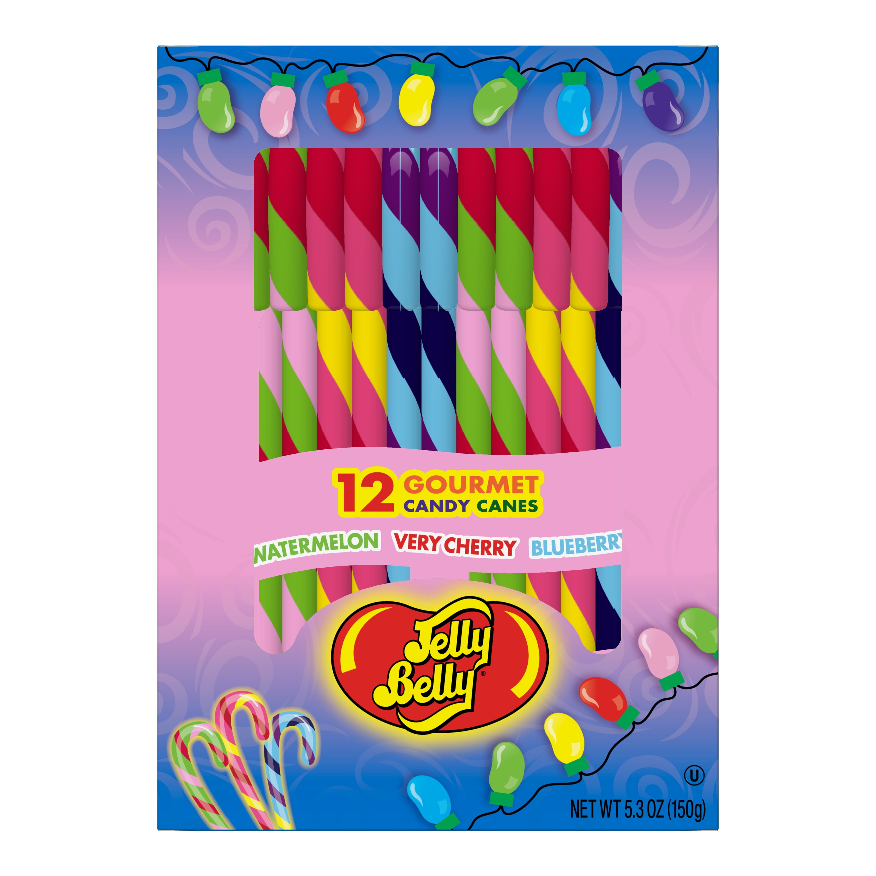 Spangler Jelly Belly Assorted Flavors Candy Canes, 5.3 oz, 12 Count