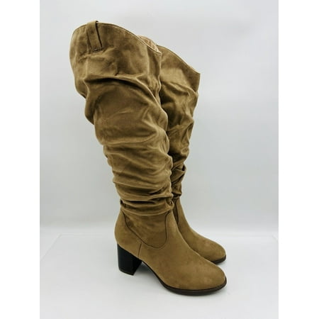 Journee Collection Women's Aneil Wide Calf Boots- Taupe, US 7.5M