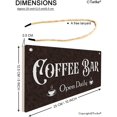 thumbnail image 2 of Coffee Bar Open Daily Cafe Decor Wood Hanging Plaque 5X10 Inch Coffee Signs Modern Bar Accessories Kitchen Home Pub Shop Coffee Station Farmhouse Decorative, 2 of 4