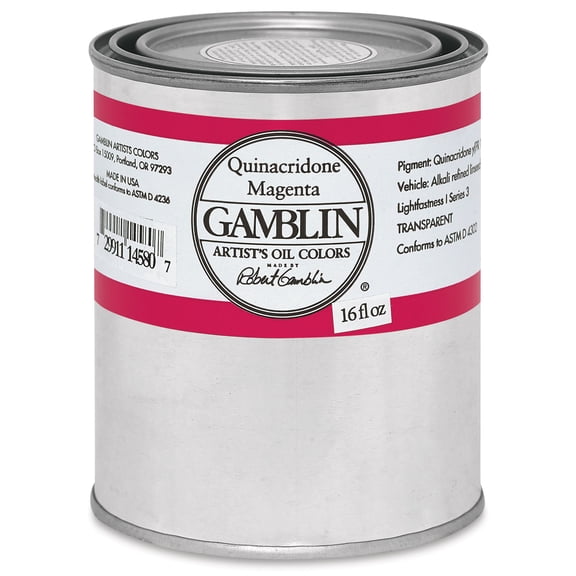 Gamblin Artist's Oil Color - Quinacridone Magenta, 16 oz Can