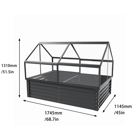 Greenhouse For Sale Large Greenhouse and Raised Flower Bed for Outdoors Plant Vegetable Box 68.7" x 45" x 51.5",Buy Greenhouse