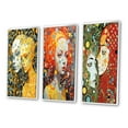 thumbnail image 3 of Designart "Hot Robots in Love Retro Romance" Robot Framed Wall Art Set Of 3 - Yellow Modern Frame Gallery Wall Set For Home Decor, 3 of 6