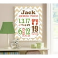 thumbnail image 3 of Personalized Canvas Birth Announcement Nursery Decor Gift, Footprint Design, Custom Name, Date, Weight & Length, Unique Boys & Girls Baby Shower Wall Art Presents, Color Tan, Size - 8X10, 3 of 5