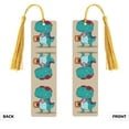 thumbnail image 2 of Kdxio Cool Dino Playing Skateboard Print Metal Tassel Bookmarks,Perfect Gift for Art Lovers and Bookworms Metal Bookmarks for Women, 2 of 8