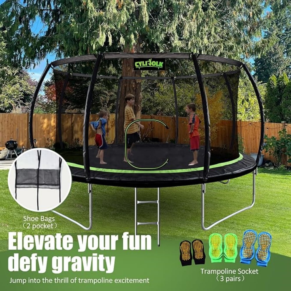 Cylivolk 16FT Diameter Trampoline , Trampoline Outdoor for Kids and Adults, Trampolines with Ladder