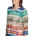 thumbnail image 4 of Alfred Dunner Womens Tie Dye Striped Biadere Crewneck Top, 4 of 4