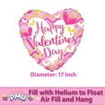 thumbnail image 5 of PMU Valentine's Day Heart Shaped Happy Valentine's Day Pink Chevron 18 Inch Mylar-Foil Balloon Proposal, Special Events, Photo Props Party Decoration and Accessories (5/Pkg) Pkg/1, 5 of 8