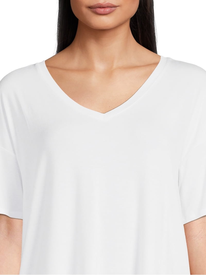Karma Women's V-Neck Tunic Shirt - 3/4 Sleeve Bohemian Style Cotton Top - Casual Wear With Leggings Or Jeans