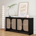 thumbnail image 5 of IQCNGVX Rattan Buffet Sideboard Kitchen Console Table with Doors Storage Credenza Accent Cabinet for Living Room Kitchen Dining, 5 of 7