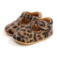thumbnail image 3 of GiLiling Baby Girl Mary Jane Shoes, Soft Leather Closed-Toe Flats with Adjustable Buckle Strap, Non-Slip Rubber Sole Baby Footwear (Bronze, 0-3 Months), 3 of 4