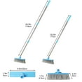 thumbnail image 3 of Lawor 8.6” Heavy Duty Push Broom Brush With 45"" Long Handle,Stainless Steel Deck Scrub Brush,Outdoor Broom For Cleaning Bathroom, Kitchen, Patio, Garage, Deck, Concrete,Stone, And Tile Floors Blue, 3 of 9