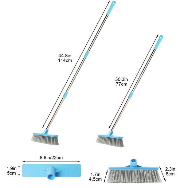 Brosse de Sol, 180 ° Longue Manche Rotatif Coulis Brosse à Poils Durs Coin Raclage de Plancher de Douche pour Carrelage Cuisine Salle de Bain