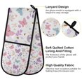 thumbnail image 2 of Yayeee Double Oven Mitt Kitchen Heat Resistant Baking 35" x7" Quilted Glove, Butterflies Flowers Pattern, 2 of 6