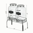 thumbnail image 6 of Basicwise 2-Pcs Glass Drink Dispenser Set with Metal Stand, Stainless Steel Spigots and Chalkboard Signs - Ideal for Serving Beverages, Water, Lemonade and Juice at Picnics, Camping Trips and Parties, 6 of 10