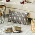 thumbnail image 5 of Sm:)e Christmas Reindeer Snowflake Grey Throw Pillow Cover, 12 x 20 Inch Xmas Winter Holiday Cushion Case Decoration for Sofa Couch, 5 of 7