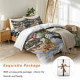 thumbnail image 7 of Christmas Xmas Bedding Duvet Cover Set Full Size 4 Pieces Wreath Snowman Cute Dog Winter Bedding Set with Zipper Closure, 1 Comforter Cover 86x86 Inches 1 Flat Sheet & 2 Pillow Cases, 7 of 7