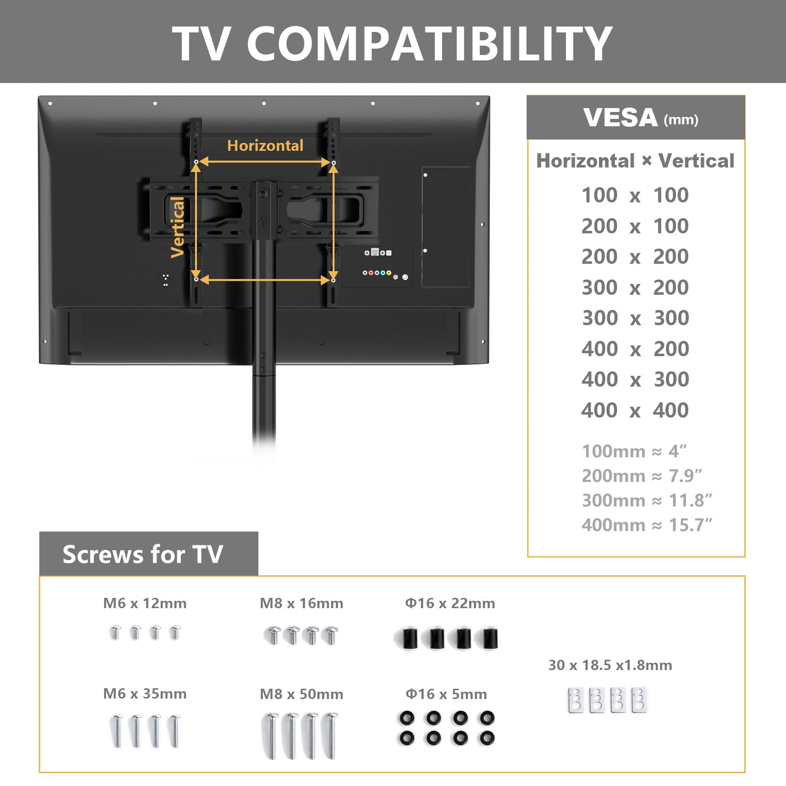 Mobile Rolling TV Cart with Locking Wheels for 23-60 Inch TVs, Adjustable Rolling Floor Stand TV Trolley up to 88 lbs