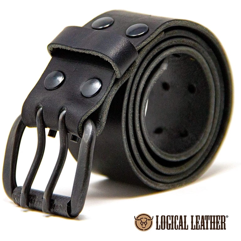 Full Grain Oiled Leather Work Belt with Double Prong Buckle Extra Long 2 Inch Wide Oiled Leather Work Belt main image 3