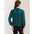 thumbnail image 4 of DARING DIVA Zip Up Coat Long Sleeve Outerwear  Lightweight Top XS Blue Green, 4 of 6