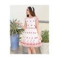 thumbnail image 5 of Girls Dress Red White Butterfly Embroidered Ruffle Scalloped Hem Party Vacation Bridesmaid 6 Years, 5 of 7