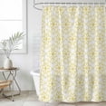 thumbnail image 6 of Polyester Fabric Yellow Flower Shower Curtain, Retro Tribal Art Abstract Monochrome Texture Waterproof Bathtub Curtain Bathroom Decor Set with Hooks 54 x 78 Inches, 6 of 6