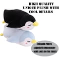 thumbnail image 4 of Almohadas de dibujos animados de peluche de pingüino de peluche, almohada grande y suave de decoración de felpa de pingüino de 19,6 pulgadas (negro), 4 of 5