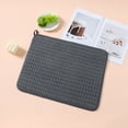 thumbnail image 6 of Dusknt Microfiber Absorbent Dish Drying Pad, Foldable Reusable Kitchen Counter Protector Mat with Hanging Rope, Anti-Scratch Noise Reduction Draining Mat for Pots Cups Coffee Maker, 6 of 9