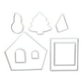 thumbnail image 3 of Set de 8 cortadores de galletas navideños con forma de casita, mini muñeco de nieve de jengibre, de plástico, para hacer galletas de chocolate caseras en la cocina o cafetería., 3 of 7