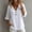White, variant on 3/4 Length Sleeve Womens Tops Cotton Linen V Neck T Shirts Summer Beach Casual Boho Three Quarter Sleeve Tops Yellow L