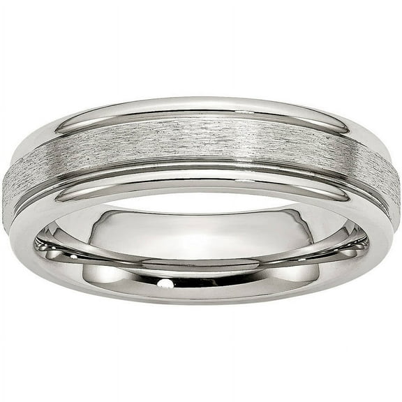 Primal Steel Stainless Steel Grooved Edge 6mm Satin Band