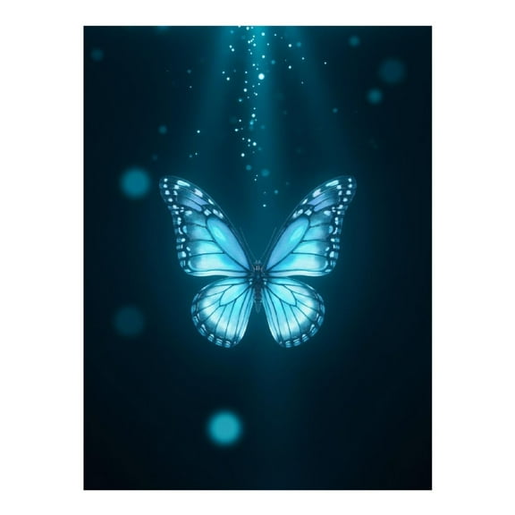 Diamond Art Kit for Adults, Blue Butterfly Illuminated Serenity Diamond Painting for Adults Beginners, DIY Diamond Art Painting Kits, 5D Diamond Painting Crafts for Home Decor 12x16 Frameless