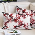 thumbnail image 2 of Red Plum Throw Pillow Covers, Nature Flowers Branches Chinese Painting Soft Breathable Pillow Cases with Invisible Zipper for Sleeping, Small Pillowcases for Couch Bed Sofa Chair 16x24 Inches, 2 of 9