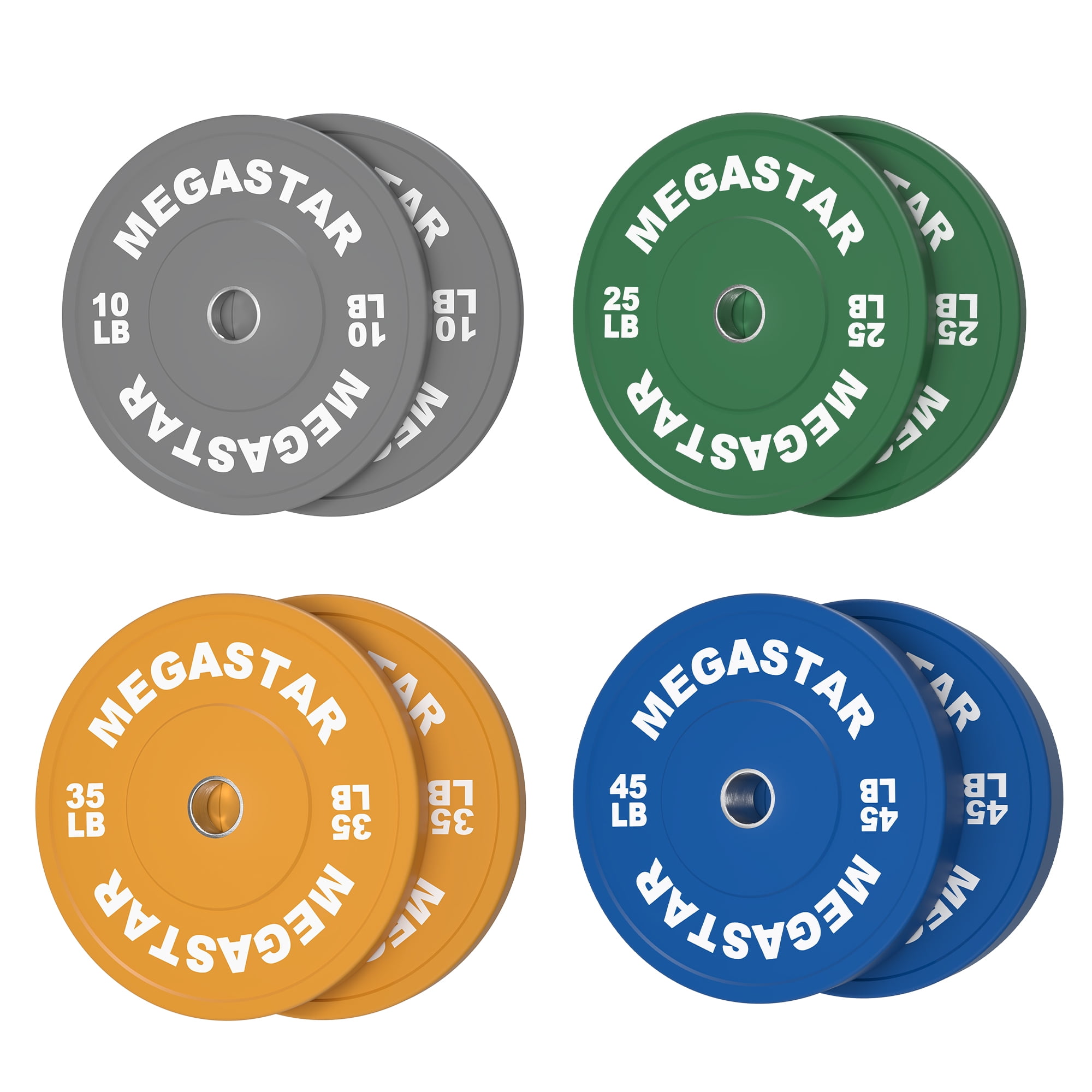 Olympic Bumper Plates, Color Rubber Plates with 2-inch Steel Inserts, Weight Plate of 1.25/2.5/10/25/35/45lb Pair for Weightlifting and Strength Training