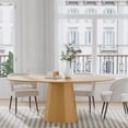 thumbnail image 4 of MAYEERTY 67x33.5x30 Modern Oval Dining Table for 6, Mid-Century Kitchen Table for Dining Room Kitchen, Natural Wood, 4 of 10