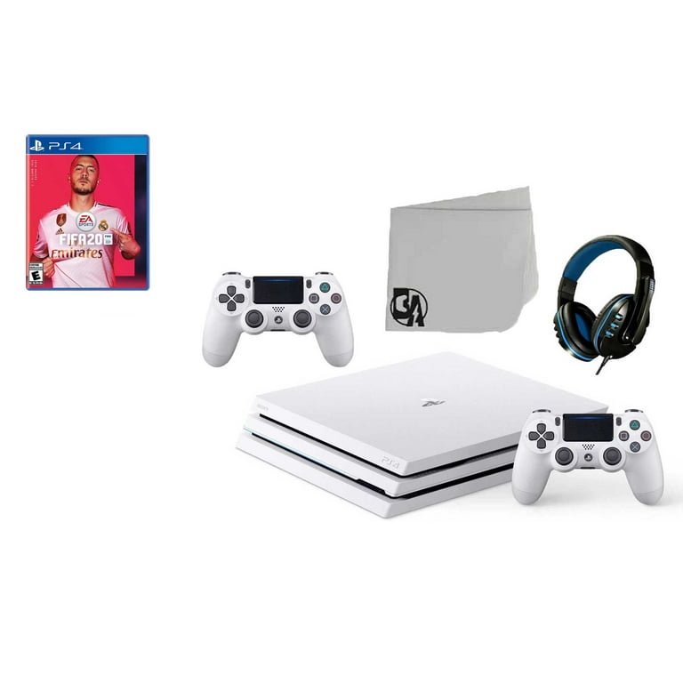 Rise gåde Remission Sony PlayStation 4 Pro Glacier 1TB Gaming Consol White 2 Controller  Included with FIFA-20 BOLT AXTION Bundle Like New - Walmart.com