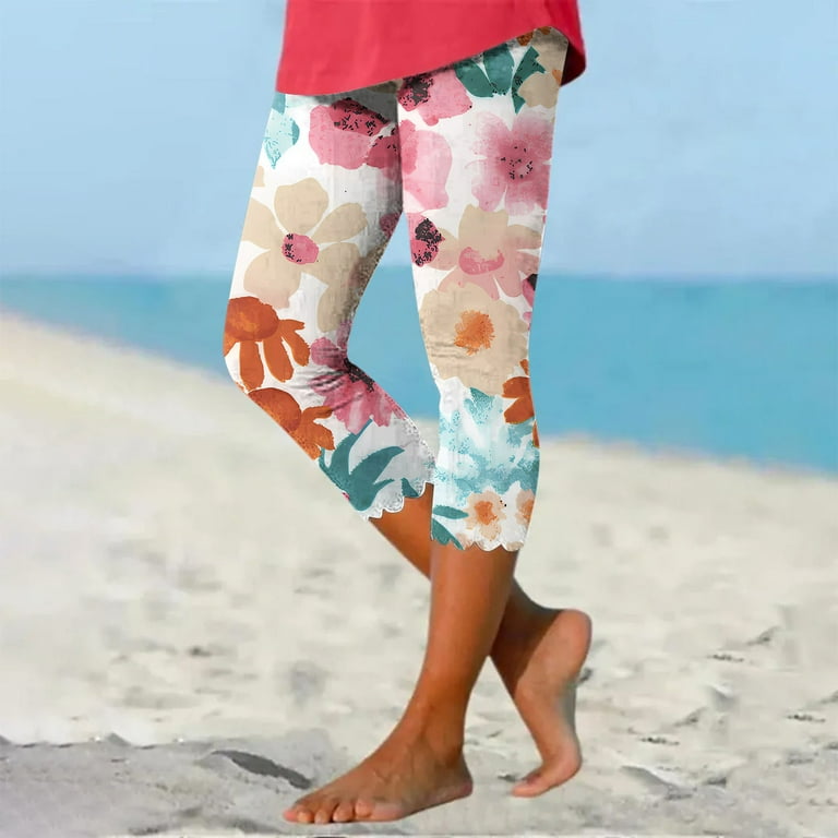 BYOIMUD Women's Trendy Bottoming Pants Beach Yoga Gym Elastic