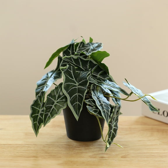 Pklyzj Clearance Simulation Alocasia Macrorrhizos Pot Home Living Room Decoration Pot Fresh Small Green Plant Fake Plants Grocery & Essentials