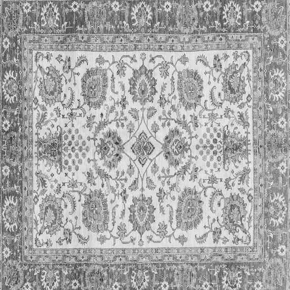 Ahgly Company Indoor Square Oriental Gray Traditional Area Rugs, 6' Square