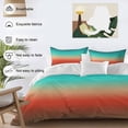 thumbnail image 4 of Teal Red Brown Ombre Bedding 3 Piece Duvet Cover Set California King, Contemporary Gradient Abstract Microfiber Comforter Cover with Zipper Closure & Pillowcases, Wrinkle & FadeResistant Quilt Cover, 4 of 9