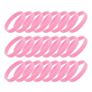 Unique Bargains 24 Pcs Solid Silicone Bracelets for Sports Pink