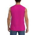 thumbnail image 4 of Lsque Darkmagenta Print Men's Cotton Blend Sleeveless Muscle Shirts (S-3XL)- Moisture Wicking, Odor Protection, UPF 30+,3X-Large, 4 of 8