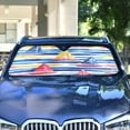 thumbnail image 4 of Yayeee Car Windshield Sun Shade Universal Fit Front Visor Protector, Red Hand Drawn Sailboats, 4 of 8