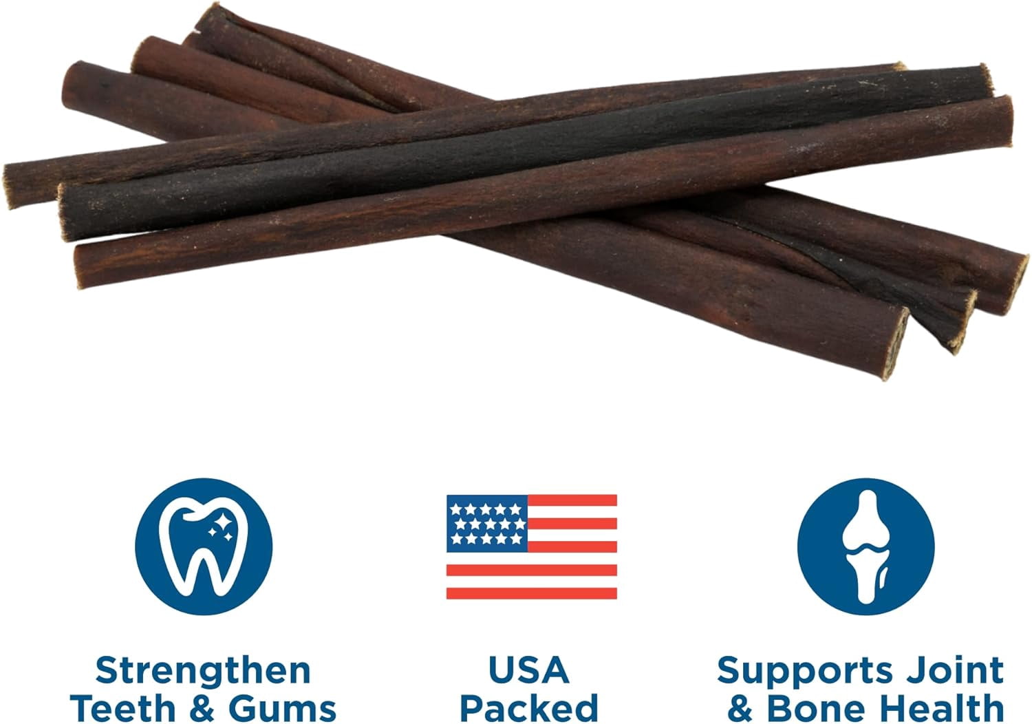 Best Bully Sticks Peanut Butter Flavored Natural Collagen Chew Sticks for Dogs, 12 Inch 6 Count Bag Long Lasting Natural Chew Treat for Large Dogs