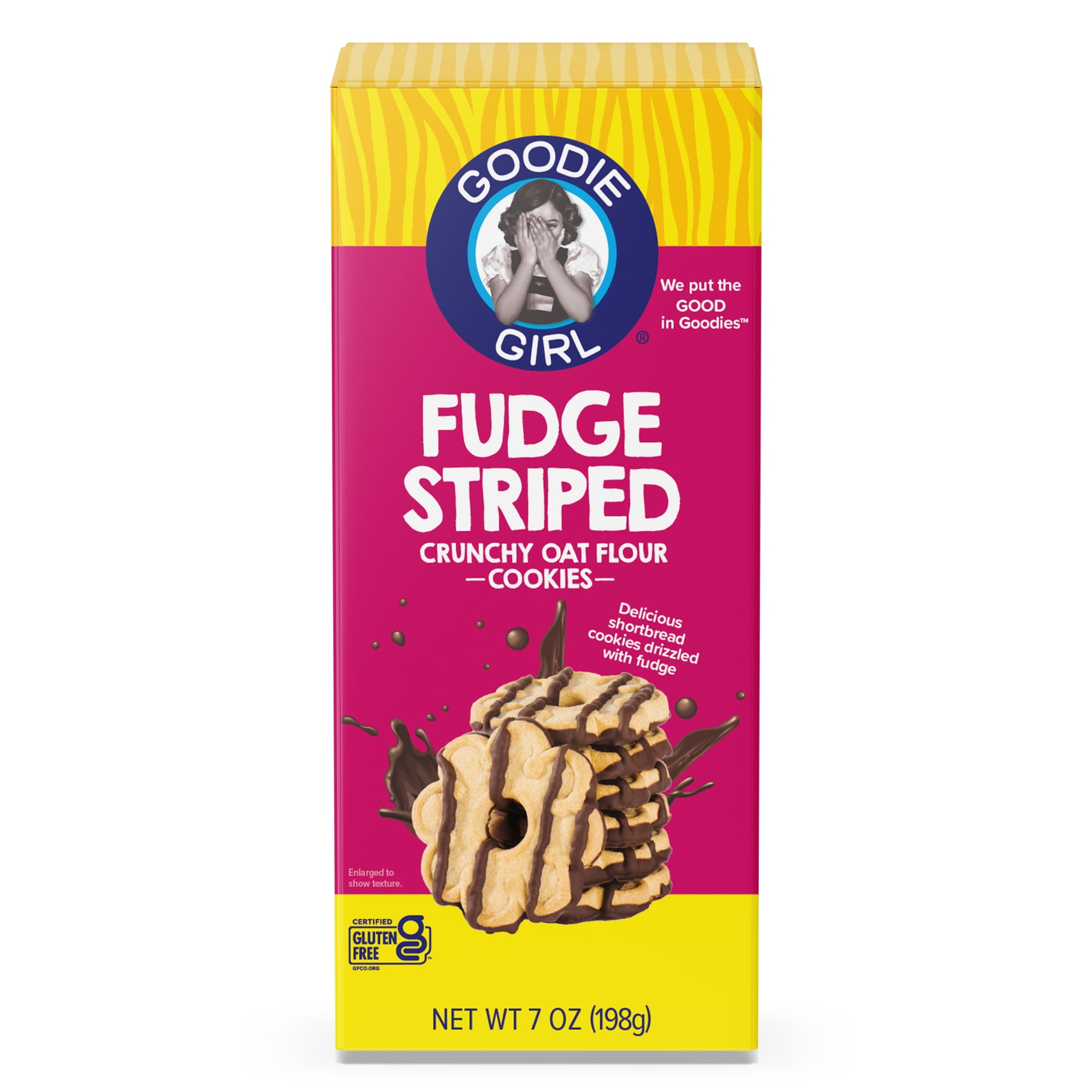 Goodie Girl Cookies Gluten-Free Baked Fudge Striped Cookies Shelf-Stable 7 oz